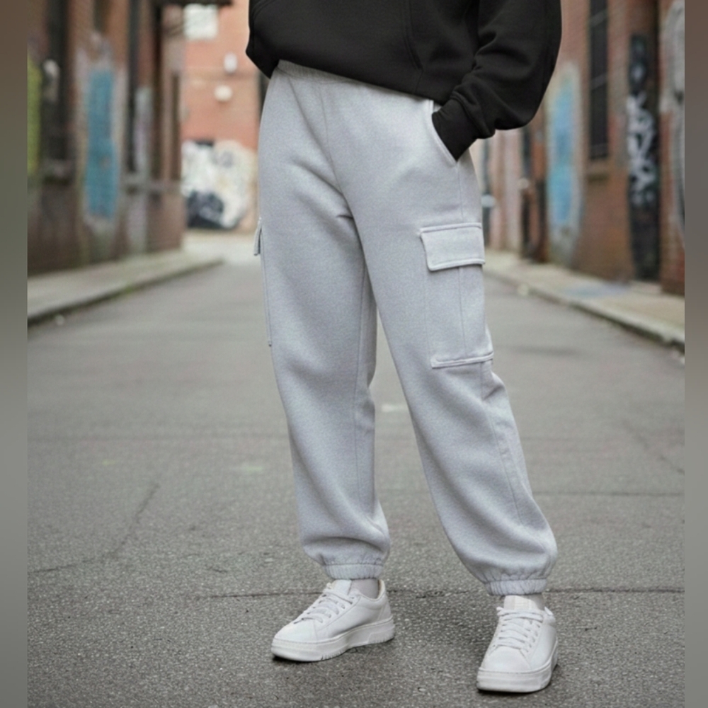Tuff Athletics Women's White Cargo Joggers Side Pockets NWT